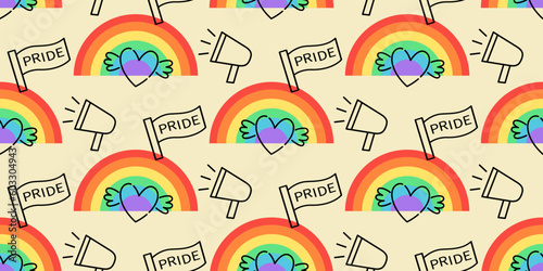 Gay Pride Seamless pattern, LGBT rights background