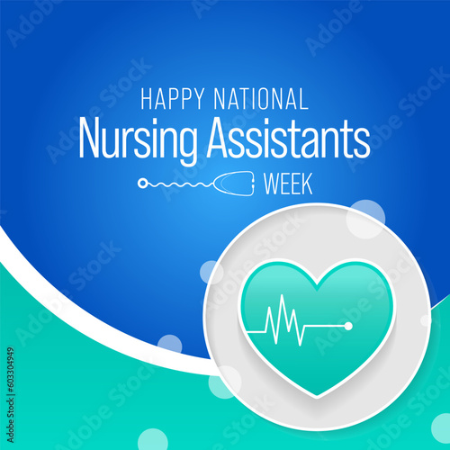 Nursing assistants week is observed every year in June, The main role of a CNA is to provide basic care to patients and help them with daily activities. vector illustration