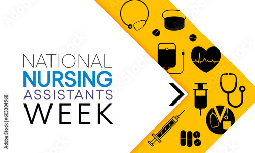 Nursing assistants week is observed every year in June, The main role of a CNA is to provide basic care to patients and help them with daily activities. vector illustration