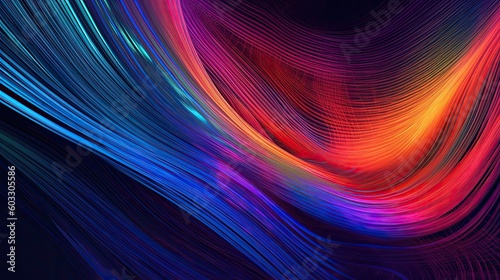 Creative Art meets Colours and Organic Lines: Abstract Fluorescent Neon Background Wallpaper Design: Generative AI