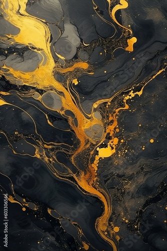 Black and Gold Fluid Art Marble - Smartphone Background 2 3