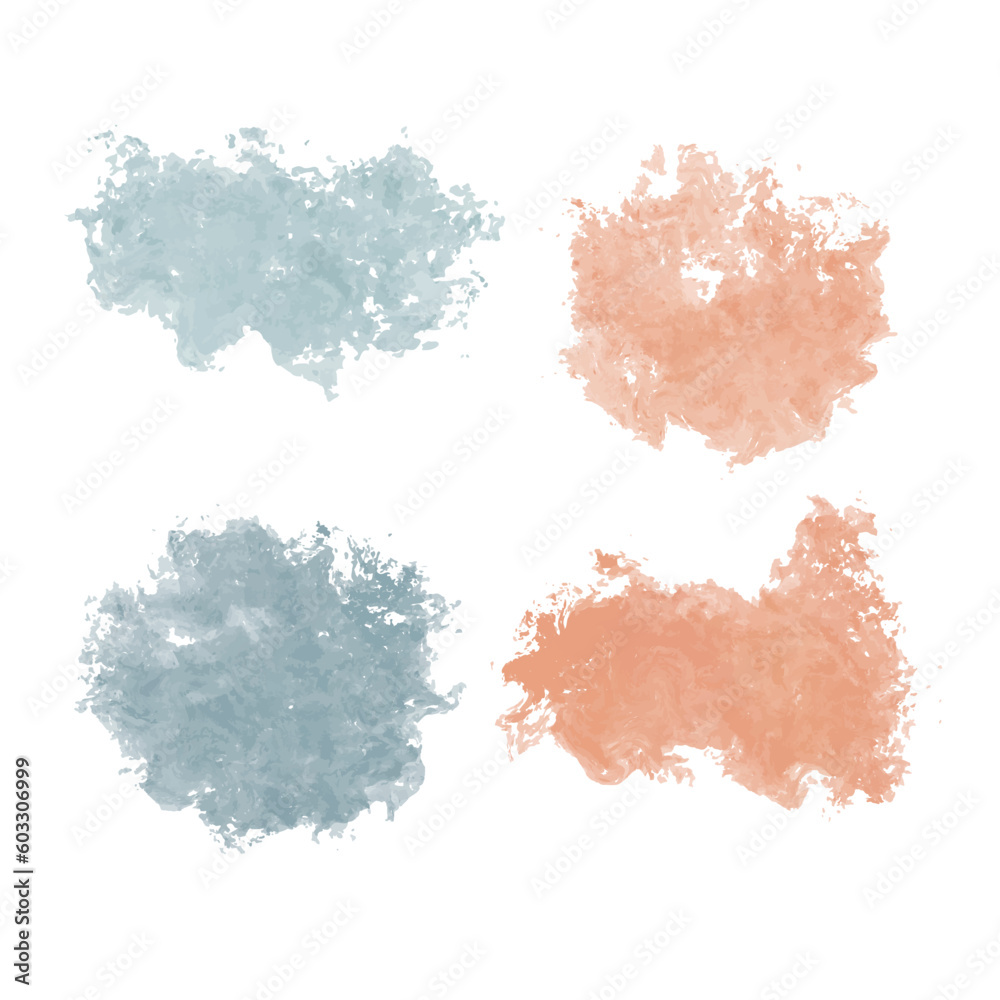 Pink gray grunge abstract watercolor splash collection