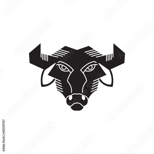 bison logo modern sign template. Tattoo stylish and silhouette stylish.
