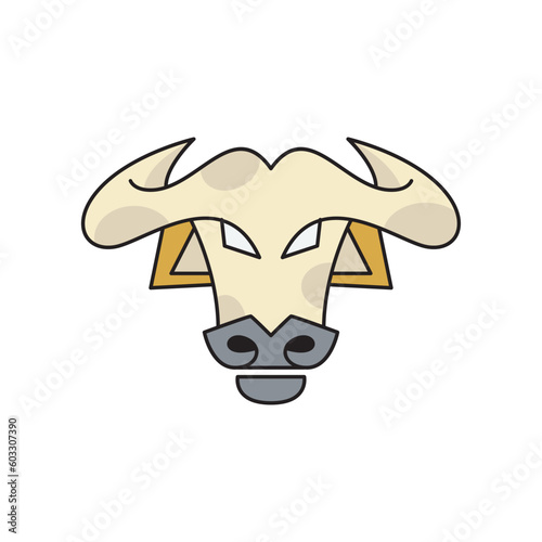 Bull logo design template sign. solid color style,
