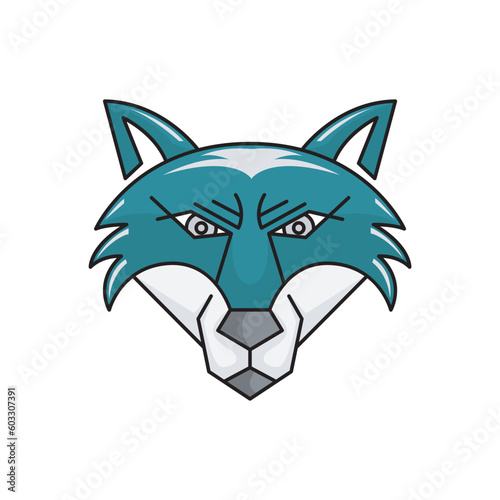 coyote logo design template sign. solid color style,
