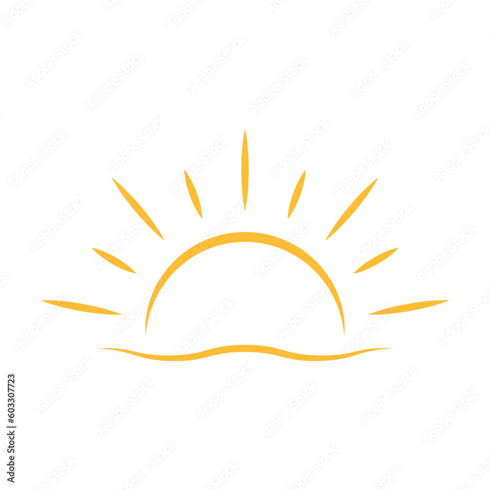 A half sun is setting downwards icon vector sunset concept for graphic design, logo, web site, social media, mobile app, ui illustration A half sun is setting downwards icon vector sunset concept for graphic design, logo, web site, social media, mobile app, ui illustration