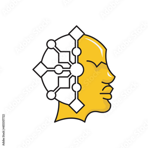 thinker logo design template sign. solid color style,
