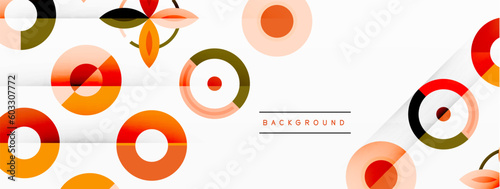 Colorful circles in a grid composition abstract background. Design for wallpaper, banner, background, landing page, wall art, invitation, prints, posters