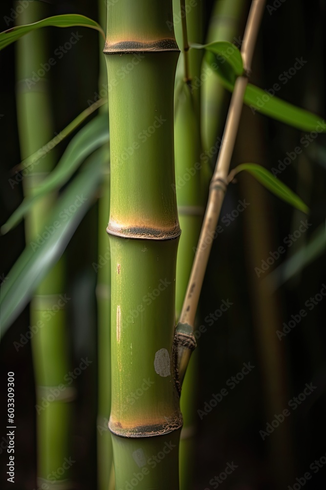 Obraz premium Bamboo tree closeup. Generative AI