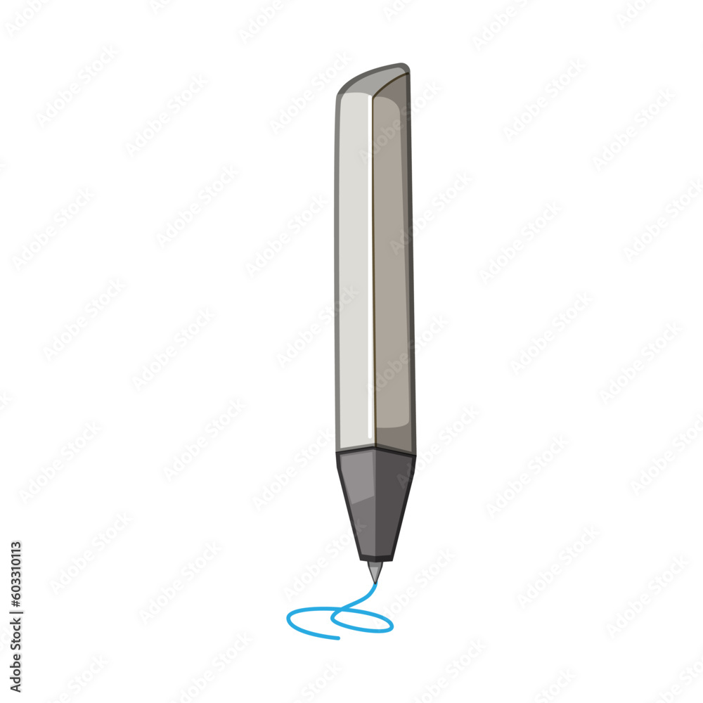 office 3d pen cartoon. document render, write symbol office 3d pen sign. isolated symbol vector illustration office 3d pen cartoon. document render, write symbol office 3d pen sign. isolated symbol vector illustration