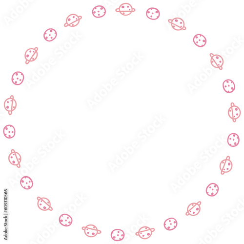 Cute pastel circle border frame