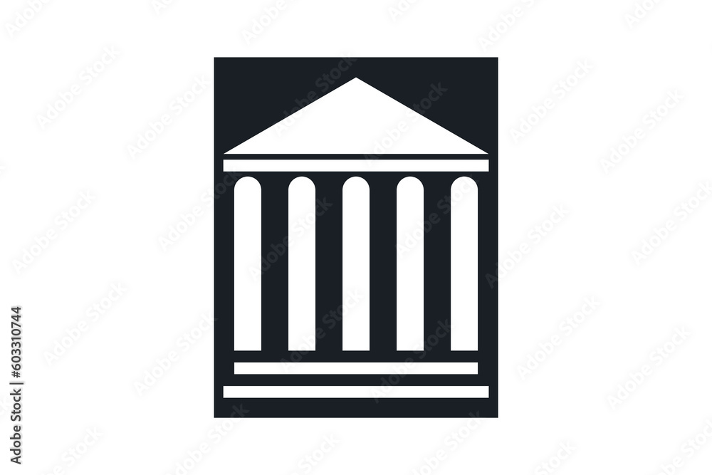 Simple elegant law firm logo , justice logo, black and white background