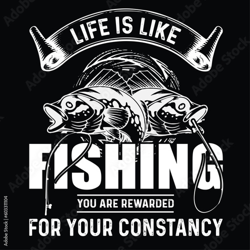 Tableau sur toile life is like fishing you are rewarded for your constancy