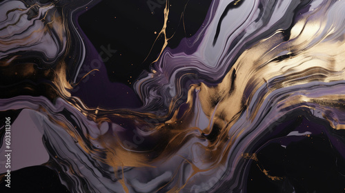 Abstract minimal purple and gold 3d luxury wallpaper. AI
