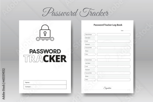 Vector password tracker log book