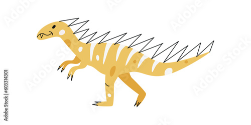 Flat hand drawn vector illustration of hypsilophodon dinosaur © stasylionet
