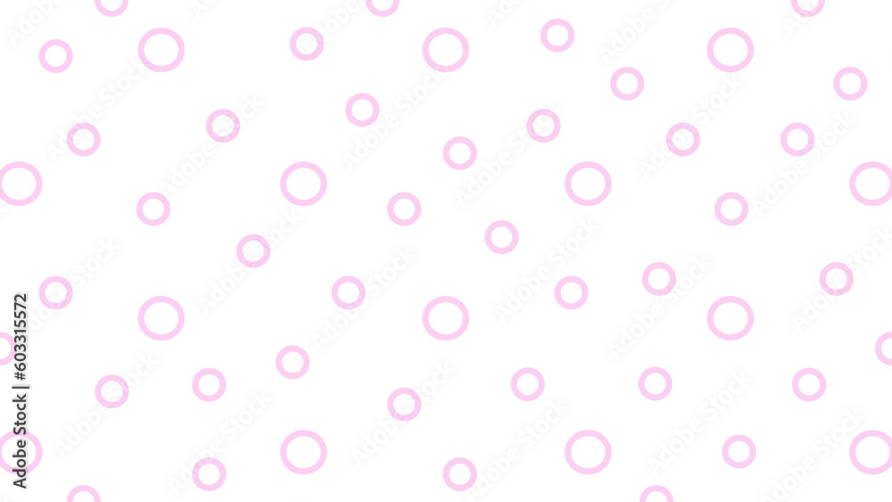 White background with pink circles