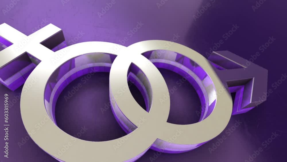 3D Male and Female Genders Symbol Animation Background 3D Male and Female Genders Symbol Animation Background