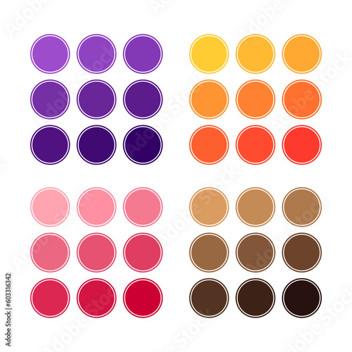 set of palette colors