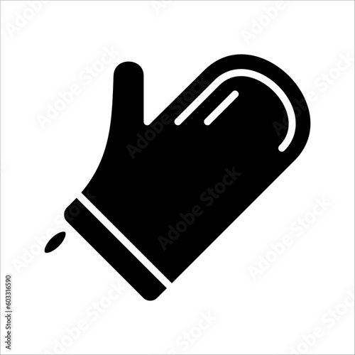 Solid vector icon for cooking glove which can be used various design projects.
