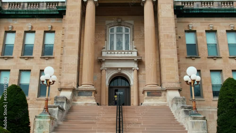 Lafayette county Wisconsin courthouse, neoclassical building constructed in Darlington, Wisconsin in 1905. Lafayette county Wisconsin courthouse, neoclassical building constructed in Darlington, Wisconsin in 1905.