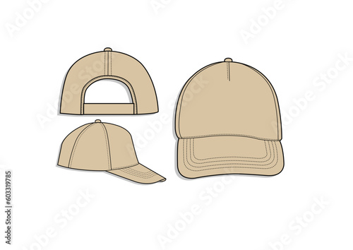 cappello con visiera in cinque parti 