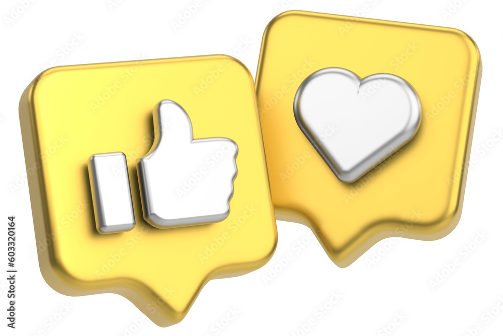 Like icon. 3D icon. 3D illustration. Like icon. 3D icon. 3D illustration.