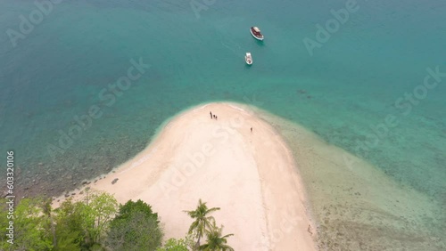 Aerial of hidden gem, white sand beach and tropical island Koh Rayang in Thailand, Asia. photo