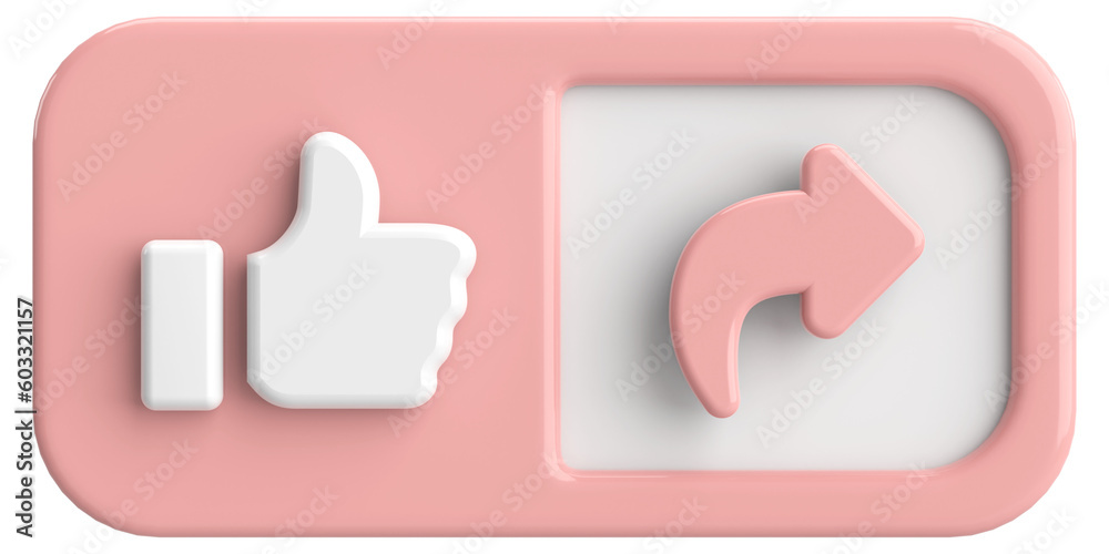 Like and share button. 3D illustration. Like and share button. 3D illustration.