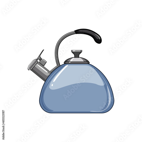 metal kettle kitchen cartoon. appliance water, drink pot metal kettle kitchen sign. isolated symbol vector illustration