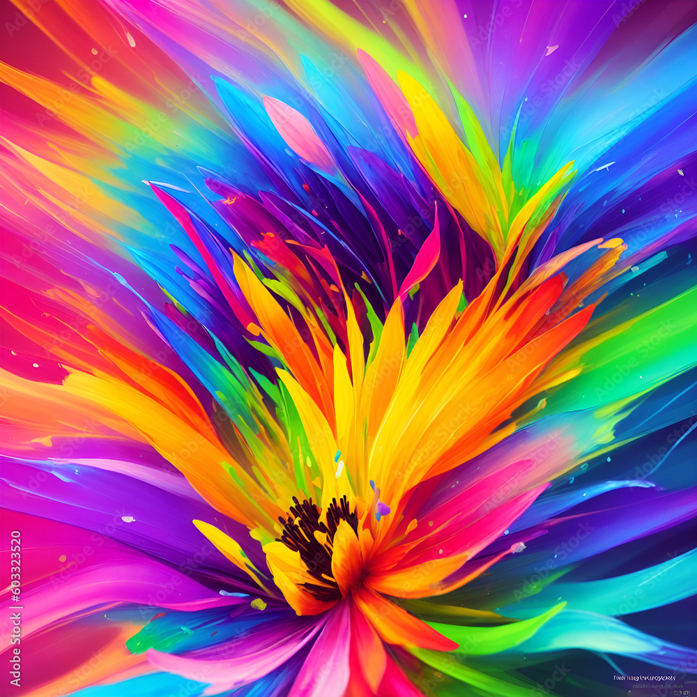 Obraz premium Magic flowers background. AI generated illustration