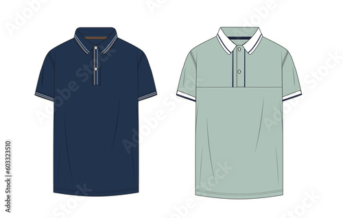 men regular fit short sleeve casual polo shirt,pique jersey golf shirt technical drawing vector