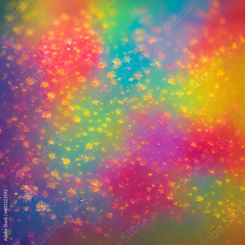 Magic flowers background. AI generated illustration