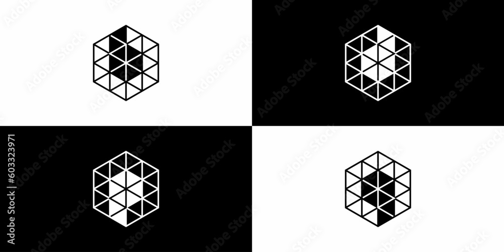 set of initials  b d p q geometric logo designs, vector EPS10 - obrazy, fototapety, plakaty 
