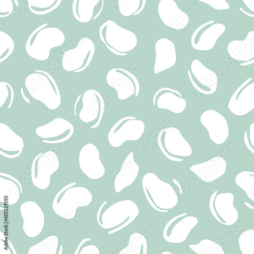 Seamless pattern with hand drawn beans. Stylish monochrome doodles. Modern graphic design.