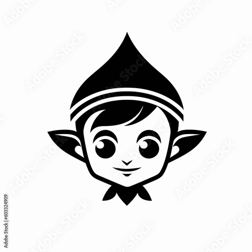 Black and white elf character