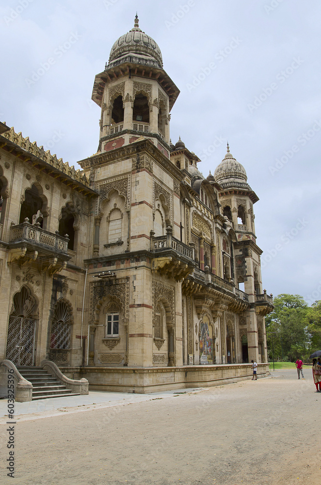 Fototapeta premium Partial view of The Lakshmi Vilas Palace, was built by Maharaja Sayajirao Gaekwad 3rd in 1890, Vadodara (Baroda), Gujarat, India