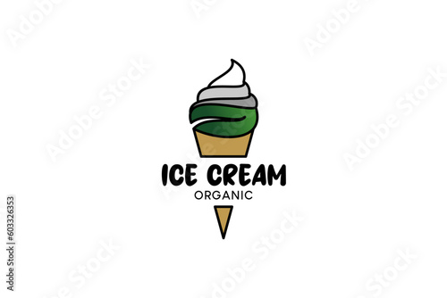 Natural sweet organic gelato ice cream logo design