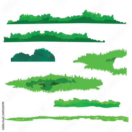 Vector illustration of border green grass in flat design