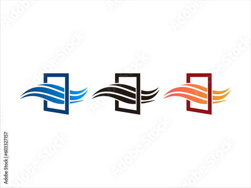 heating and cooling logo vector template