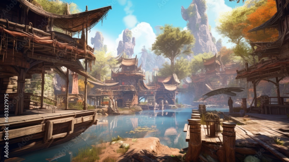 Fototapeta premium Beautiful Game Environment Art