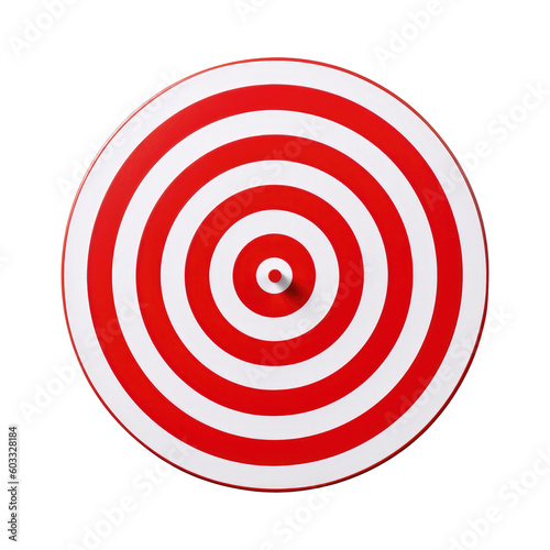 Red target isolated on white, transparent background, PNG, ai