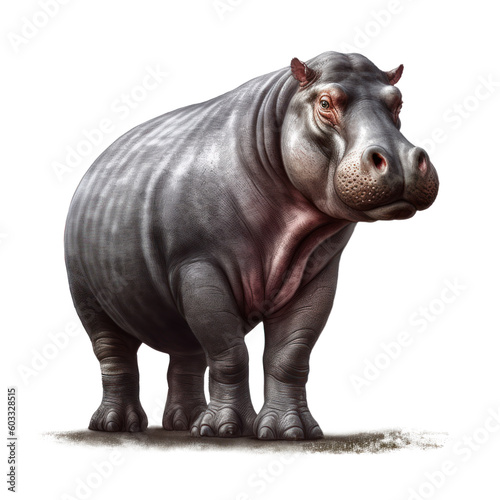 Hipopotam  Ilustracja bez t  a  png  wygenerowane przez AI