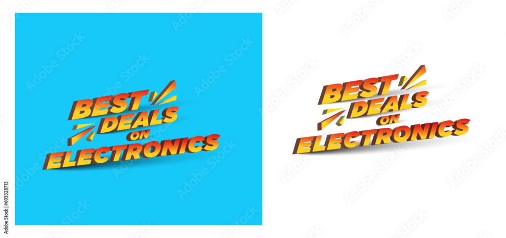 Best Deals on Electronics 3D Typography Vector Design. Gadgets,    Offer, Discounts