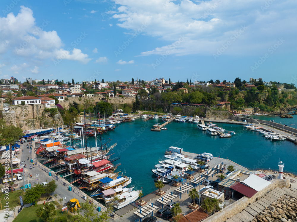 Docked Boats at Kaleiçi Marina, Antalya, Turkey