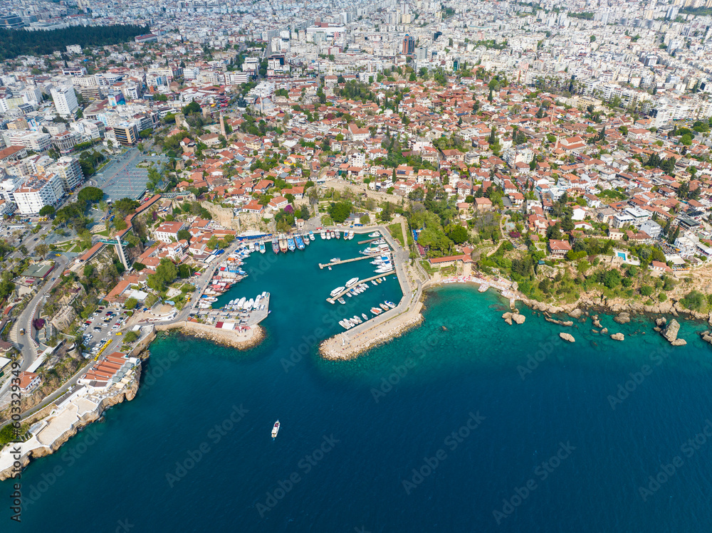 Aerial Panorama of Kaleiçi Marina, Antalya