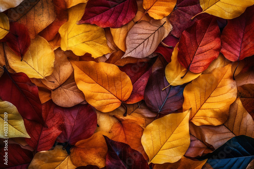 Autumn background filled with colorful tree leaves. © Melipo-Art