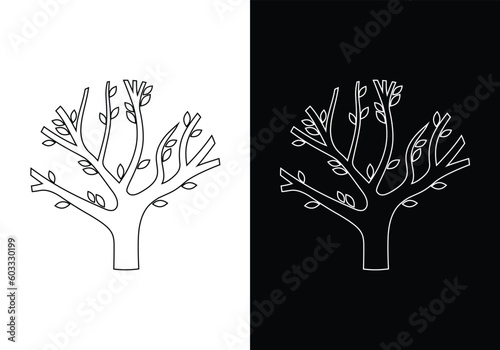 Tree vector. Nature trees vector illustration logo design.