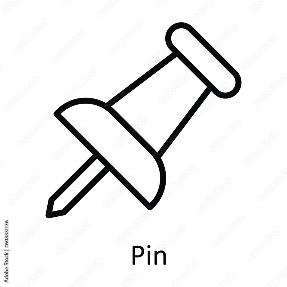 Pin vector outline Icon Design illustration. Work in progress Symbol on White background EPS 10 File Pin vector outline Icon Design illustration. Work in progress Symbol on White background EPS 10 File