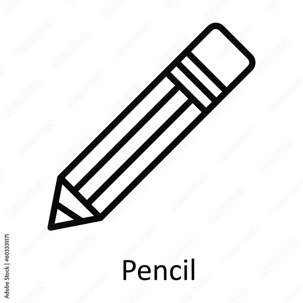 Pencil vector outline Icon Design illustration. Work in progress Symbol on White background EPS 10 File Pencil vector outline Icon Design illustration. Work in progress Symbol on White background EPS 10 File
